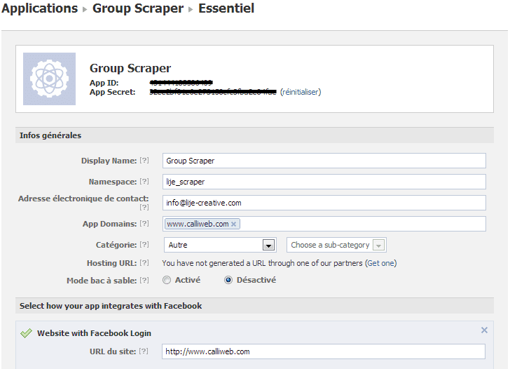 config app fb
