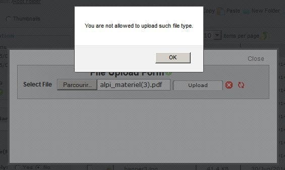 Prestashop : modifier les extensions de fichiers autorisées en upload