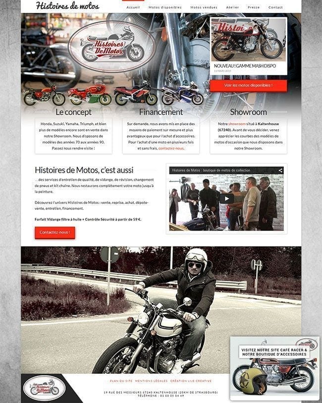 Site internet Histoires de Motos réalisé par LIJE Creative