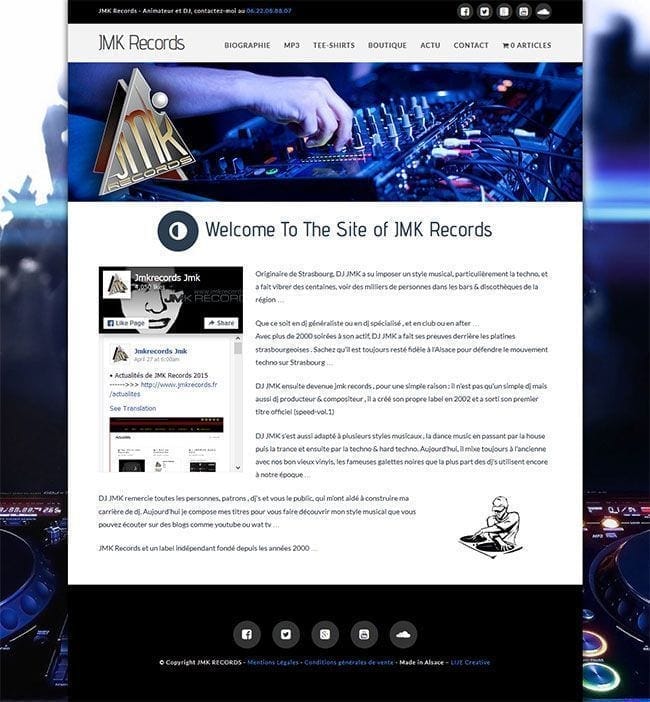Site internet JMK Records réalisé par LIJE Creative