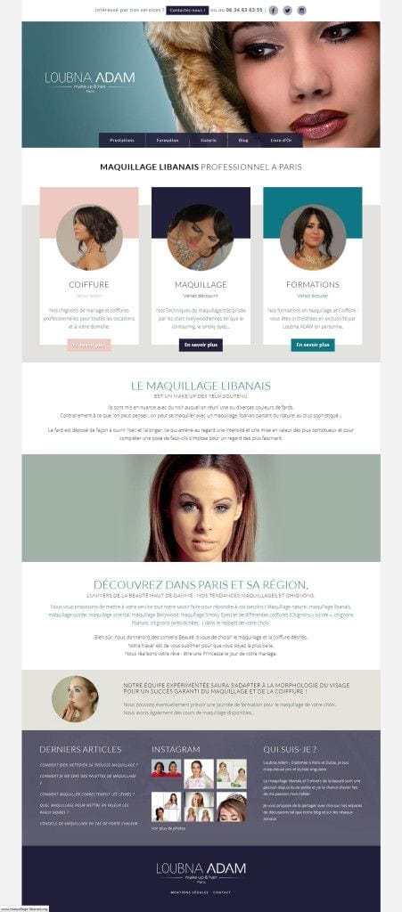 Site internet Loubna Adam réalisé par LIJE Creative