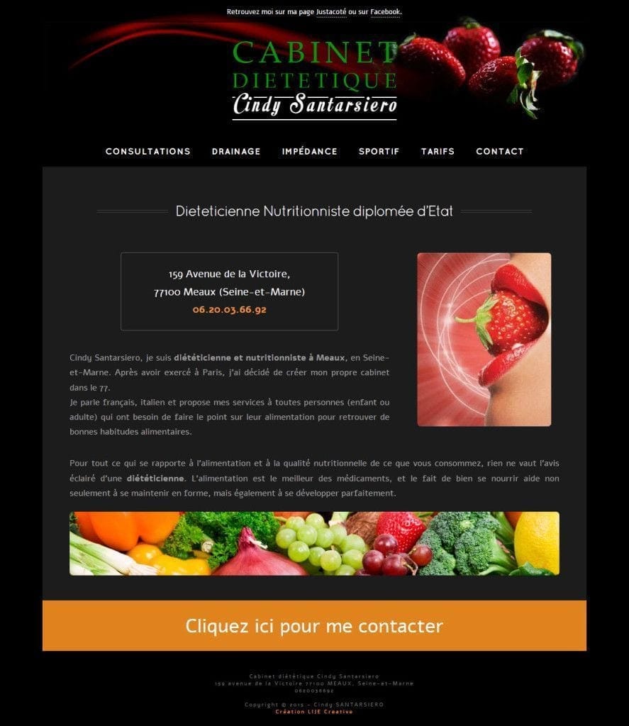 Site internet Cindy Santarsiero réalisé par LIJE Creative