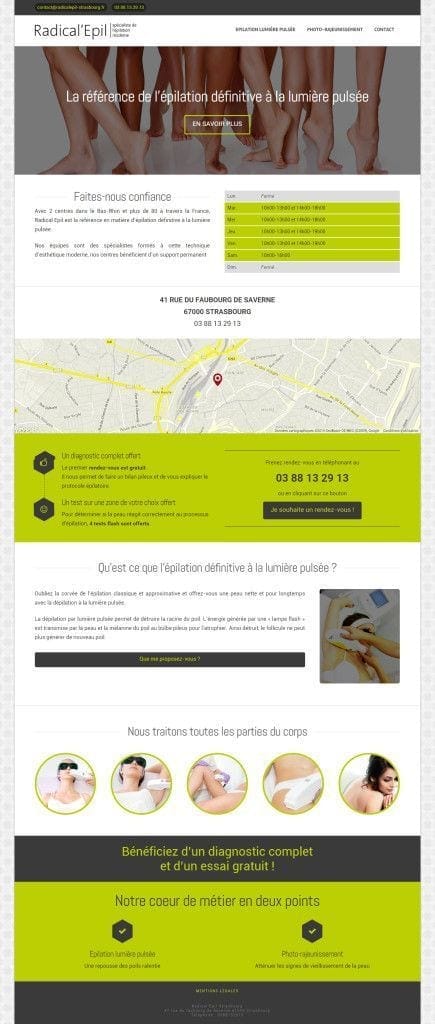 Site internet Radical'Epil Strasbourg réalisé par LIJE Creative