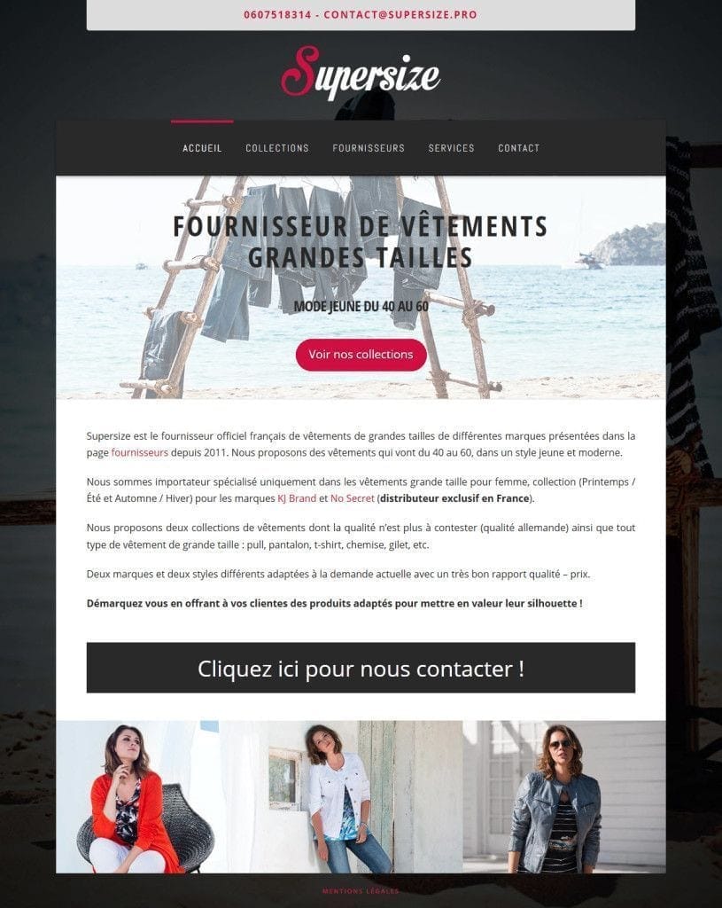 Site internet Supersize réalisé par LIJE Creative