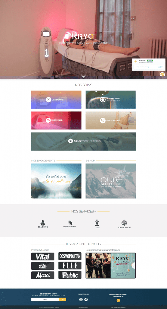 Site internet Kryo France réalisé par LIJE Creative
