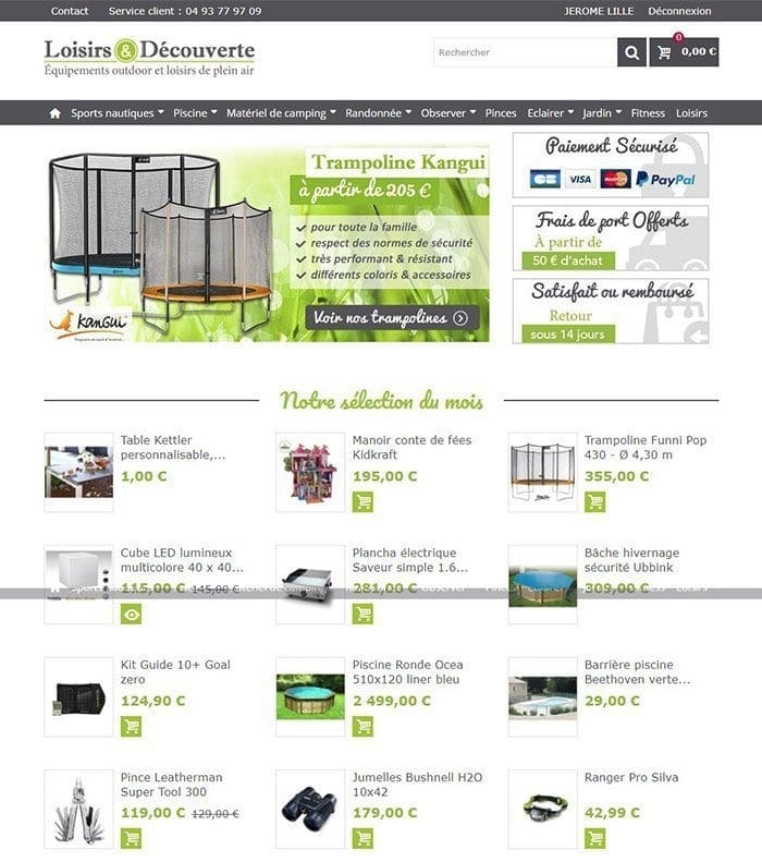 Site internet Loisirs et Découverte réalisé par LIJE Creative