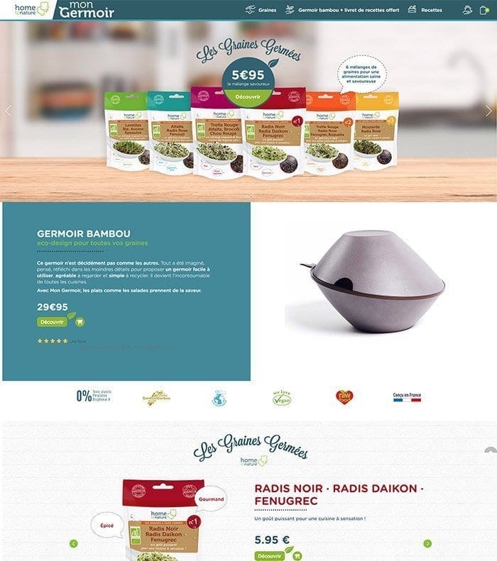 Site internet Mon Germoir réalisé par LIJE Creative