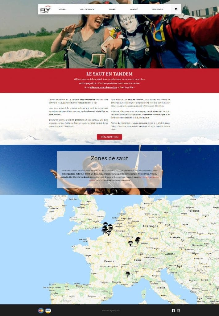 Site internet Fly Adrenaline réalisé par LIJE Creative