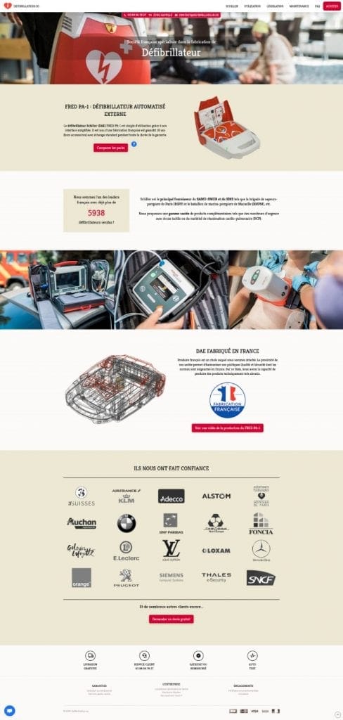 Site internet Défibrillateur.co réalisé par LIJE Creative