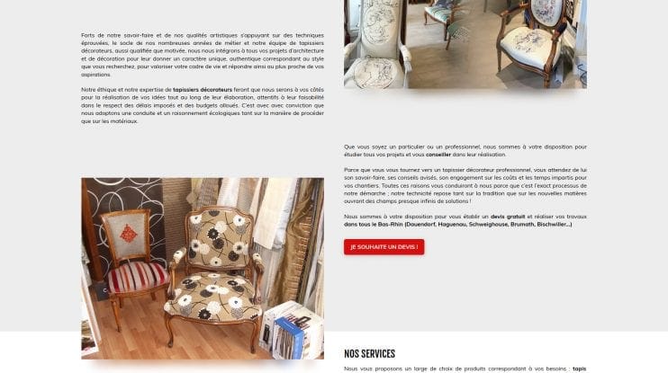 schall Site internet Tapissier Schall réalisé par LIJE Creative