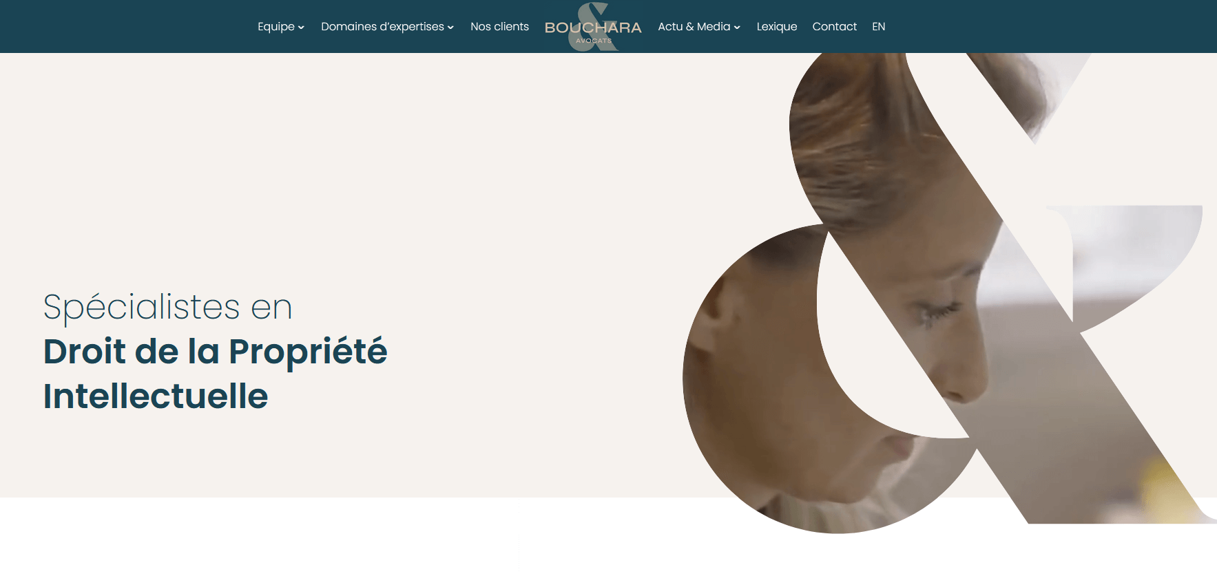 Page d'accueil du site Cabinet Bouchara, référence LIJE Creative