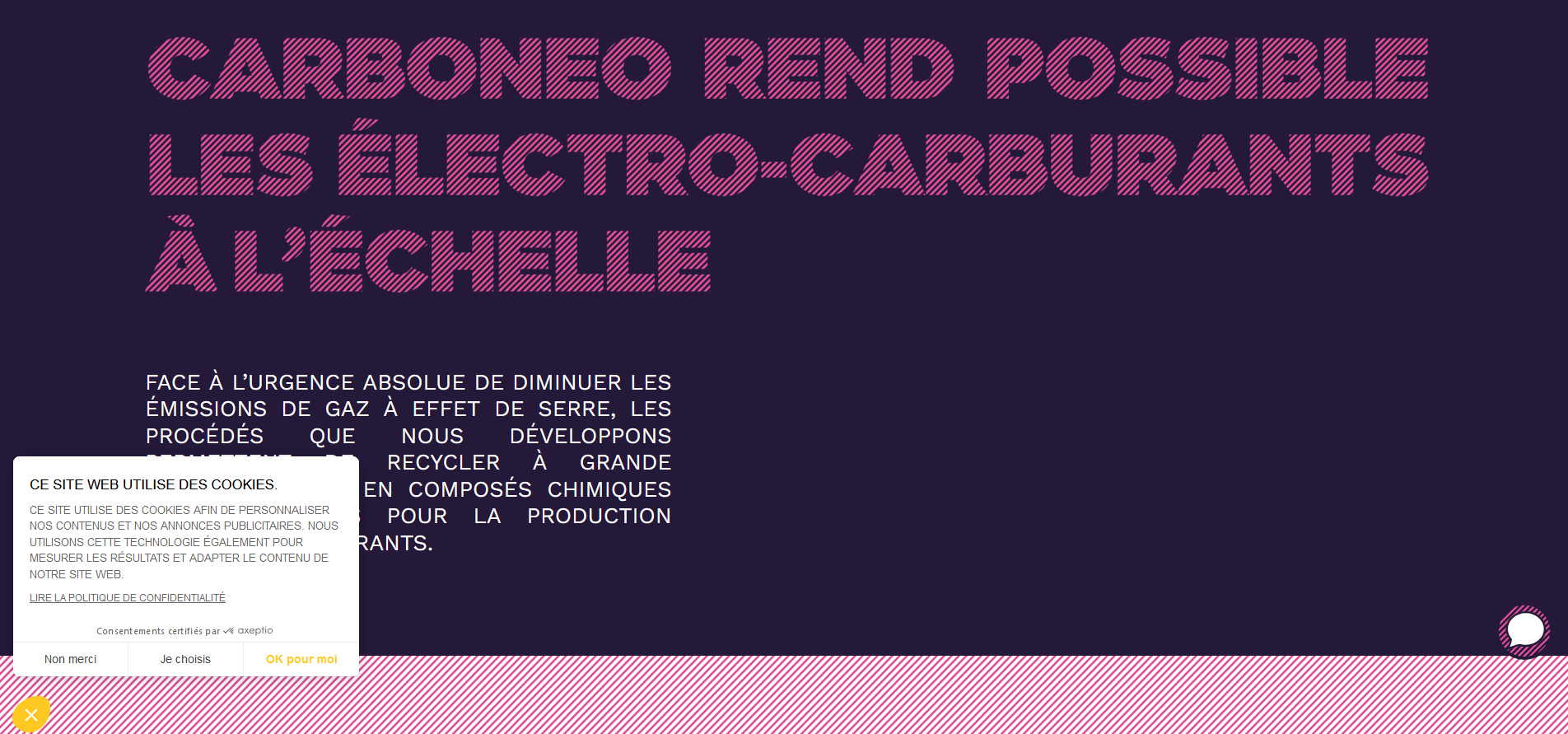 Page d'accueil du site Carboneo, référence LIJE Creative