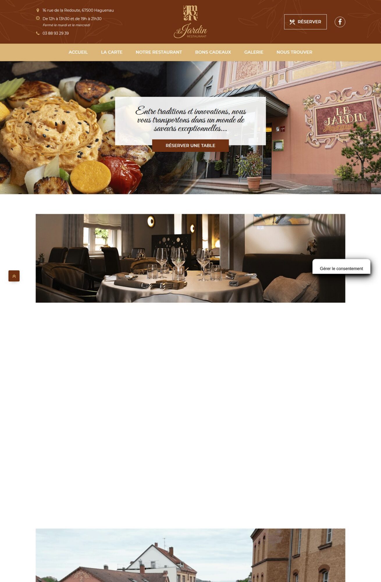 Page d'accueil du site Le Jardin, référence LIJE Creative