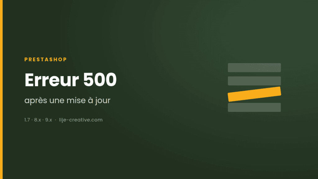 Erreur 500, après une mise à jour : illustration de l'article sur PrestaShop